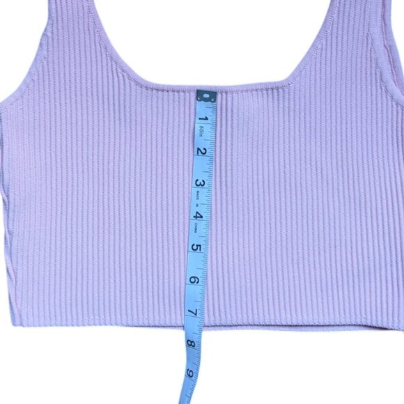 White Fox Boutique Pink Ribbed Square Neck Tank Top Women Size Small - Picture 7 of 10